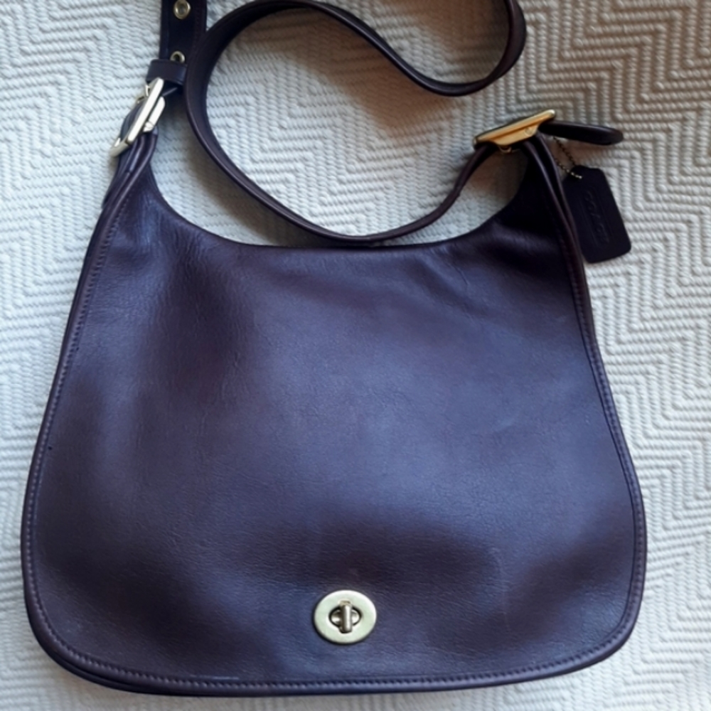 COACH Vintage Legacy Crescent 9718 Flap Shoulder Bag | Brown Mahogany Leather